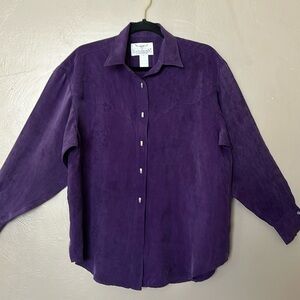 Longhorn by Niver Vintage Suede Long Sleeve  Women’s Shirt Size XL Made In Texas